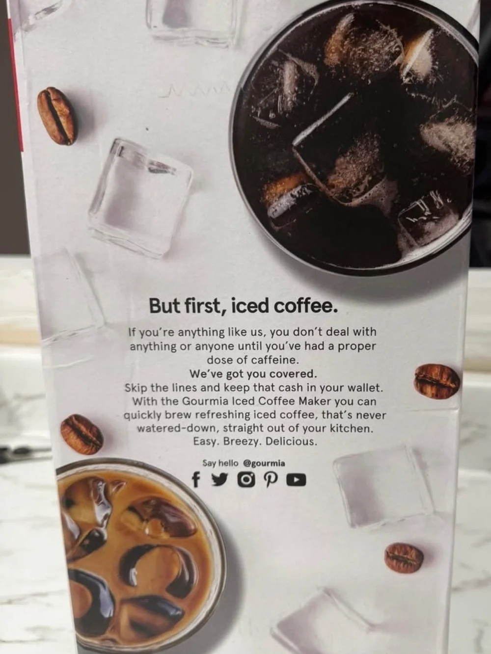 Gourmia Silver Iced Coffee Maker - Quick Iced Coffee at Home